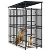 vidaXL Hondenkennel met dak 1,84 m&sup2; staal