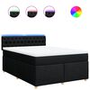 vidaXL Boxspring met matras stof zwart 140x190 cm