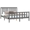 vidaXL Bedframe met hoofdbord massief grenenhout grijs 160x200 cm