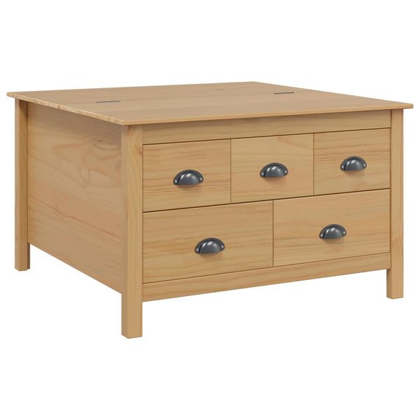 vidaXL Salontafel Honingbruin 79.5 x 79.5 x 49 cm Massief Vurenhout