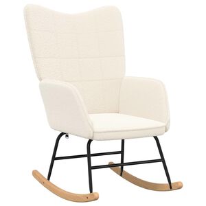 vidaXL Schommelstoel Cr&egrave;me Sherpa Stof