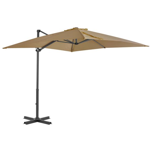 vidaXL Parasol met draagbare voet taupe