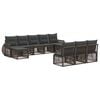 vidaXL Tuinbankenset 10 pcs Grijs en Donkergrijs poly rattan
