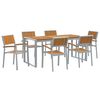 vidaXL Tuin eettafelset 7 st Grijs Massief Acaciahout