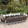 vidaXL 19-delige Tuinset met kussens poly rattan bruin
