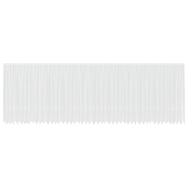 vidaXL Kantgordijn met gordijnen Bloemen Wit 220 x 1200 cm Polyester