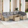 vidaXL Tuin Sofa Set 9 pcs Beige poly rattan