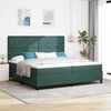 vidaXL LED Box Spring Bed met matras Donkergroen 200 x 200 cm Fluweel