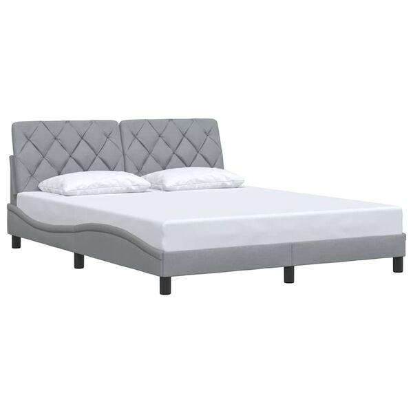vidaXL Bedframe zonder matras stof lichtgrijs 160x200 cm