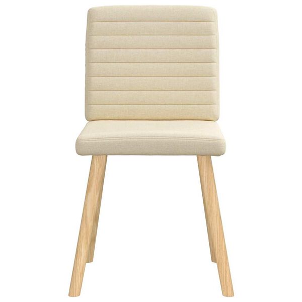 vidaXL Eetkamerstoelen 6 st stof cr&egrave;mekleurig