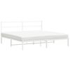 vidaXL Bedframe met hoofdbord metaal wit 183x213 cm