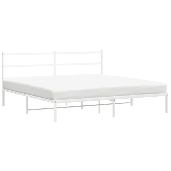 vidaXL Bedframe met hoofdbord metaal wit 183x213 cm