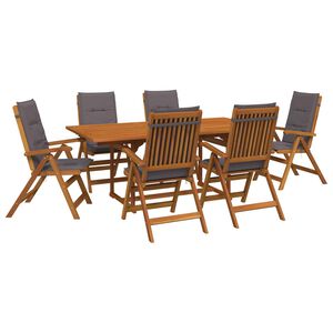 vidaXL Buiten Eetset met Parasol 8 st 6-zits Antraciet