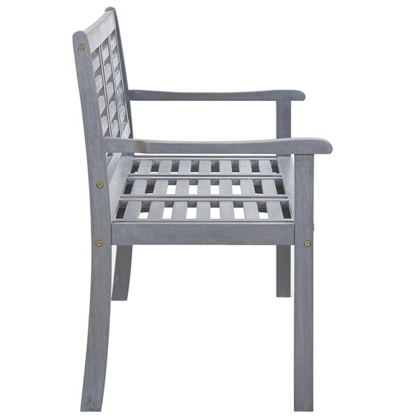 vidaXL Tuinbank 3-zits met kussen 150 cm eucalyptushout grijs