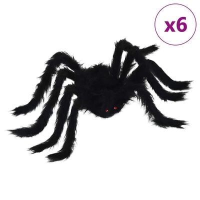 Halloween-spindecoratie 6 st. zwart 75 cm