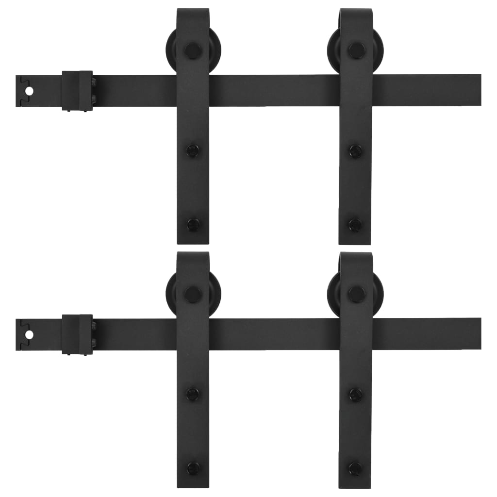 vidaXL Hardwaresets voor schuifdeuren 2 st 183 cm staal zwart