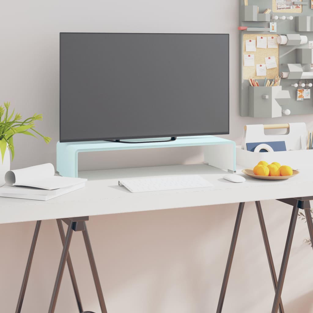 vidaXL TV-meubel/monitorverhoger 60x25x11 cm glas groen groen