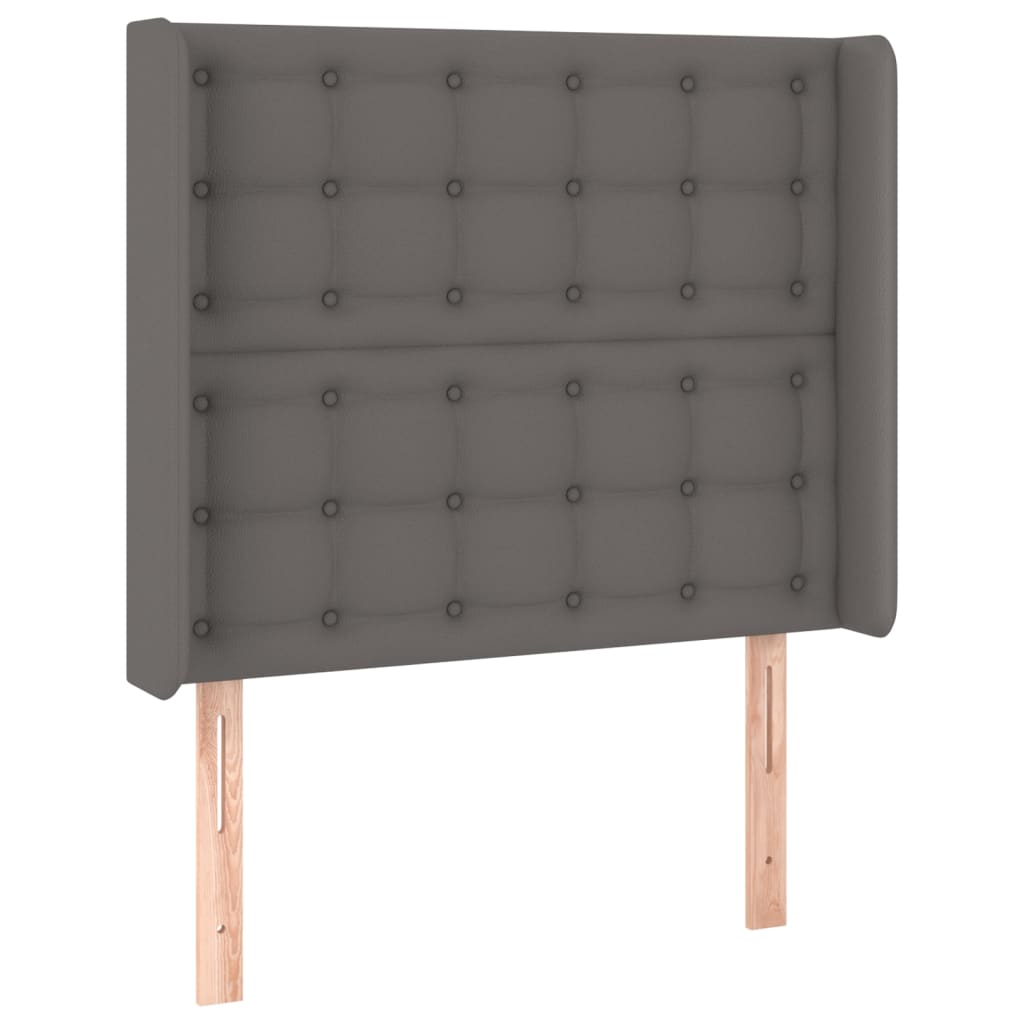 vidaXL Boxspring met matras en LED kunstleer grijs 100x200 cm