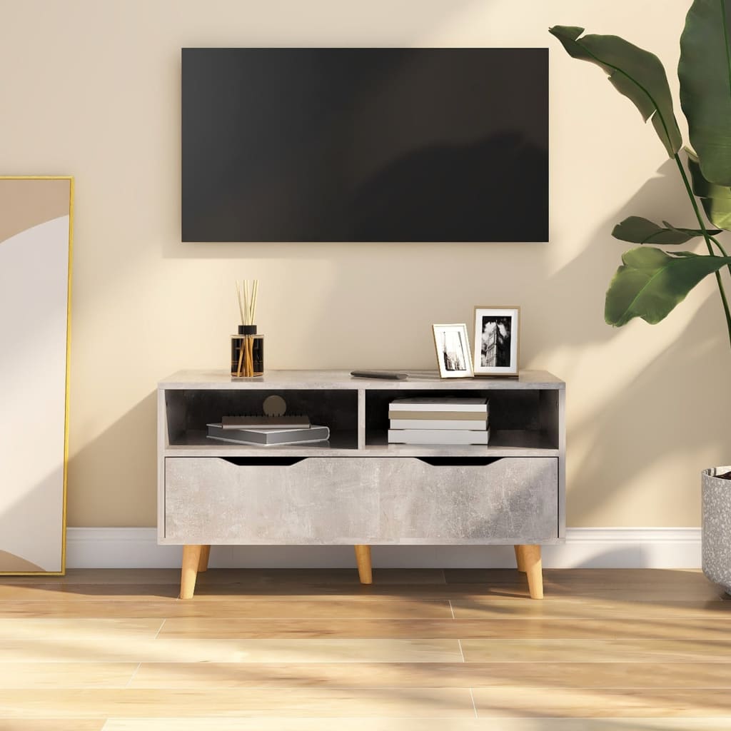 vidaXL Tv-meubel 90x40x48,5 cm bewerkt hout betongrijs