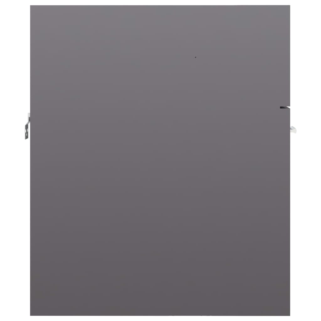 vidaXL Wastafelkast 41x38,5x46 cm spaanplaat hoogglans grijs
