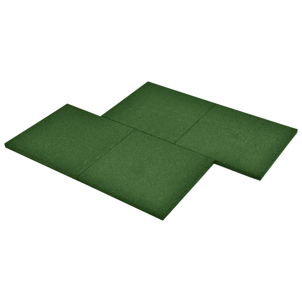 vidaXL Valtegels 12 st 50x50x3 cm rubber groen