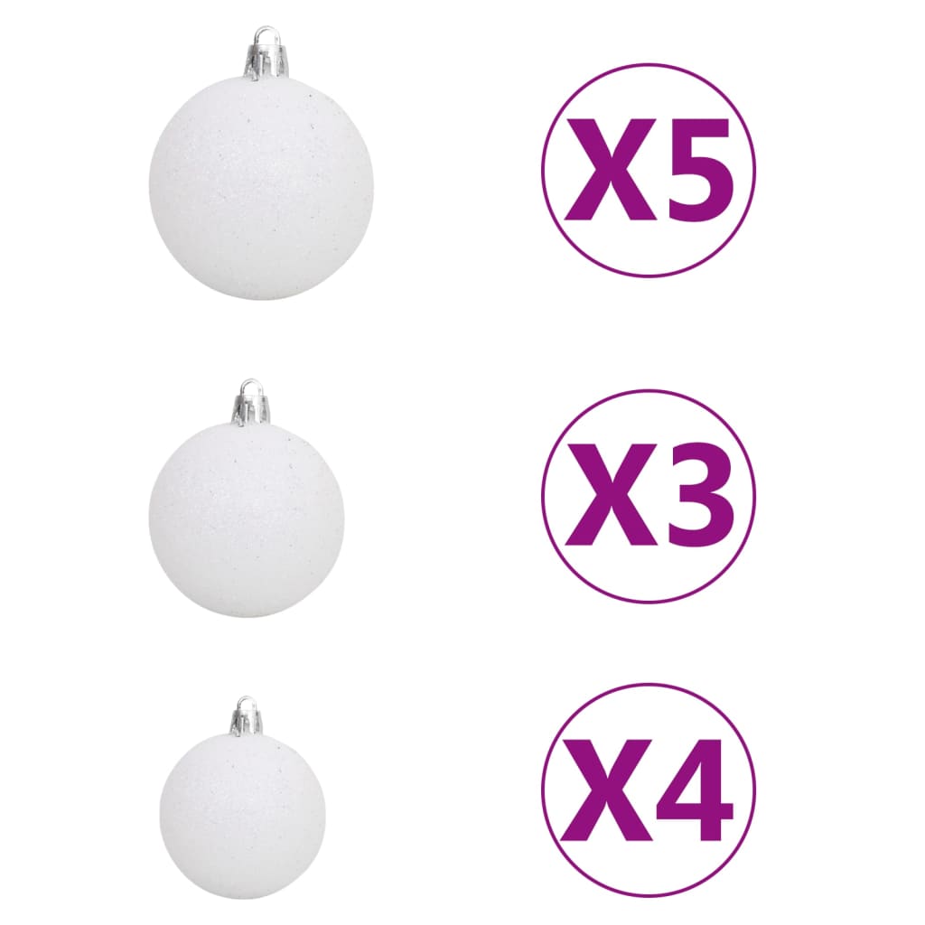 vidaXL Kunstkerstboom met verlichting en kerstballen smal 120 cm wit