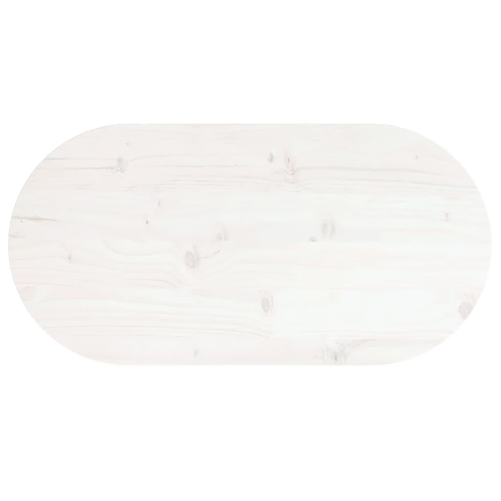 vidaXL Tafelblad ovaal 60x30x2,5 cm massief grenenhout wit