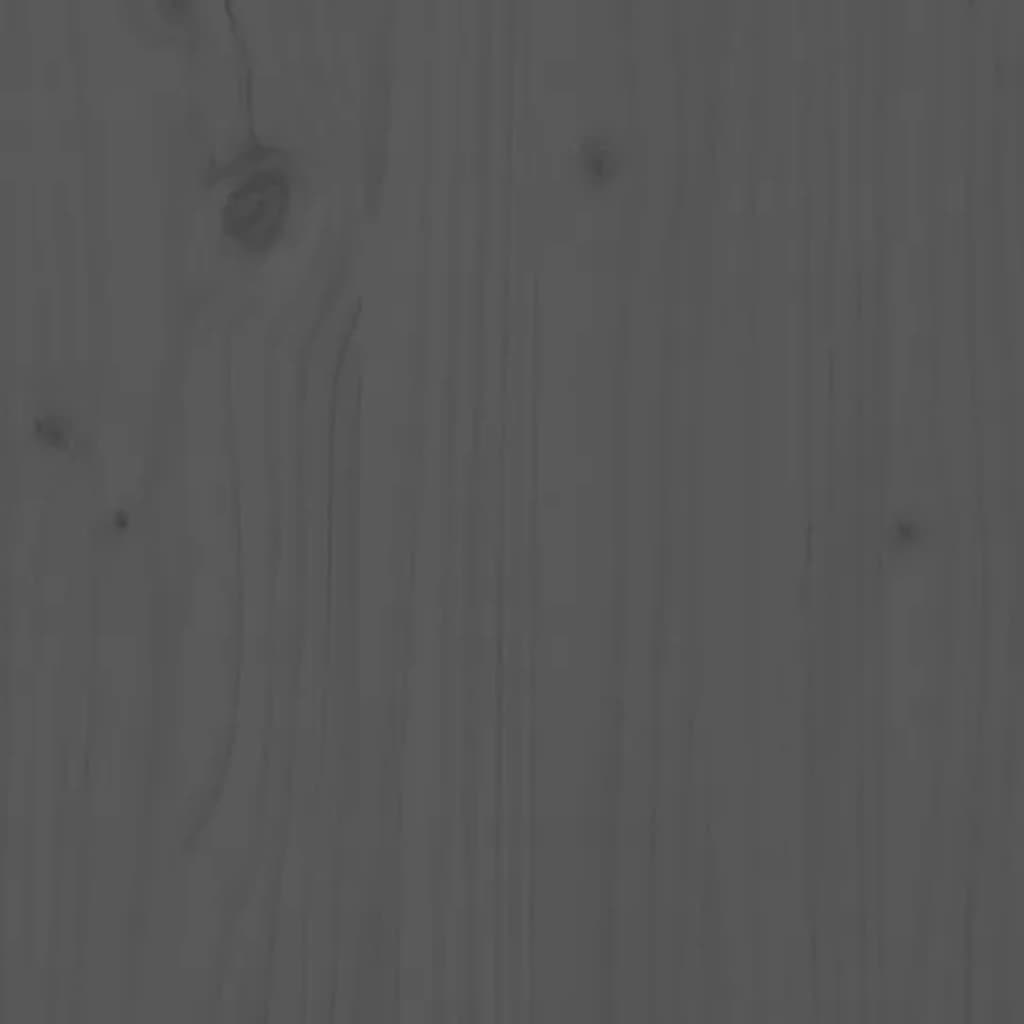 vidaXL Hoofdbord 94x6x82,5 cm massief grenenhout grijs