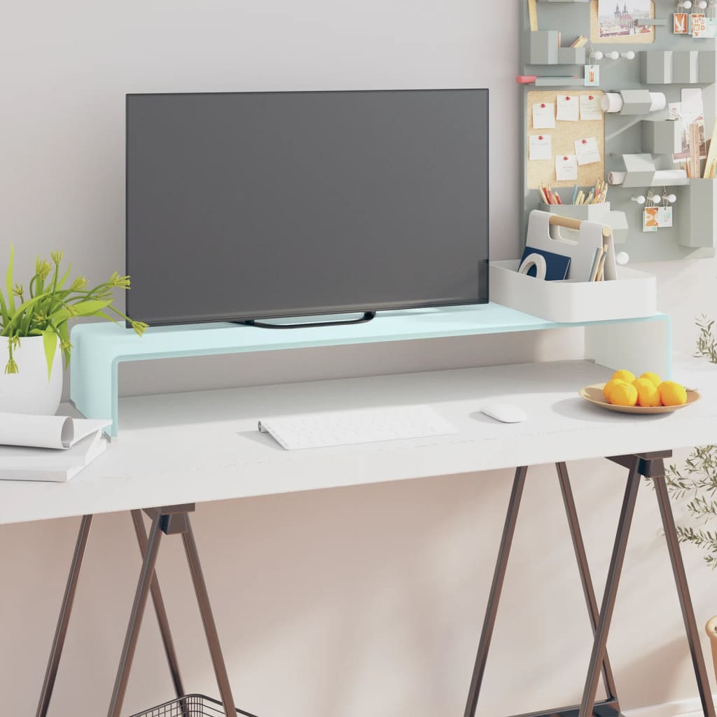vidaXL TV-meubel/monitorverhoger 100x30x13 cm glas groen