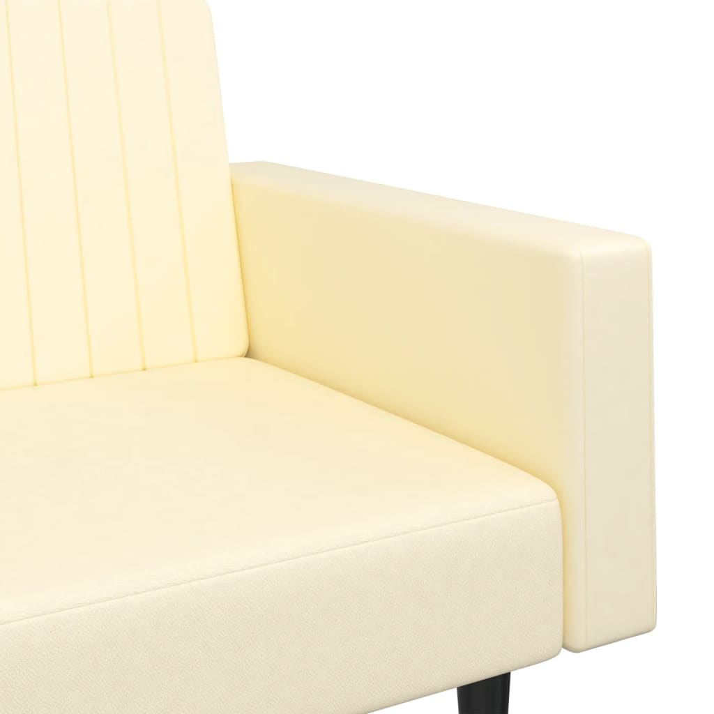 vidaXL - Kinderbank - 70x45x33 - cm - fluweel - crèmekleurig