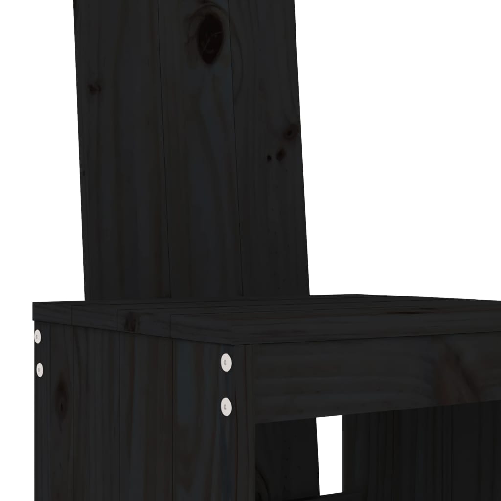 vidaXL 3-delige Tuinbarset massief grenenhout zwart