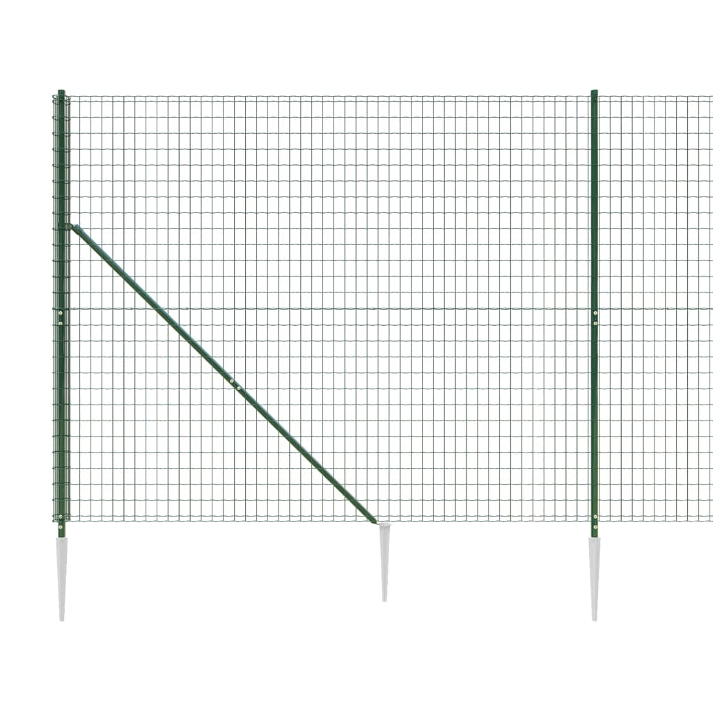 vidaXL Draadgaashek met grondankers 2x10 m groen