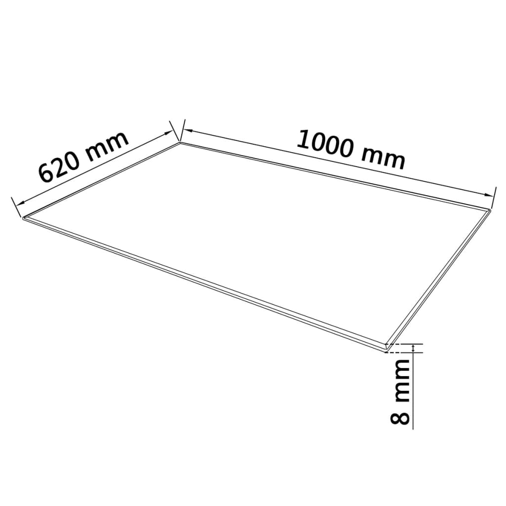 vidaXL Tafelblad van gehard glas 1000x620 mm rechthoekig
