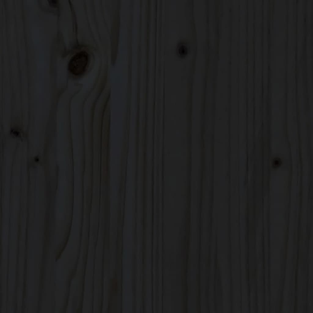 vidaXL Bedframe massief hout zwart 75x190 cm