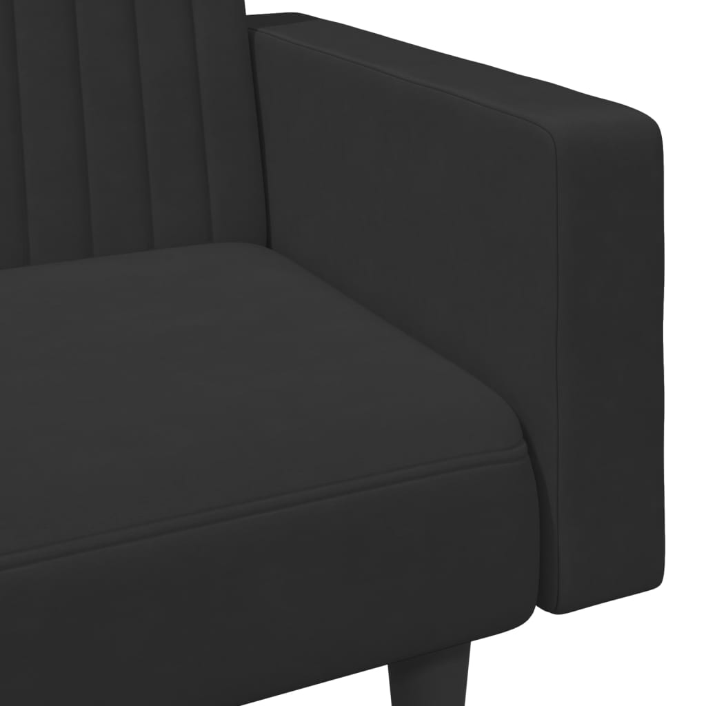 vidaXL 2-delige Loungeset fluweel zwart