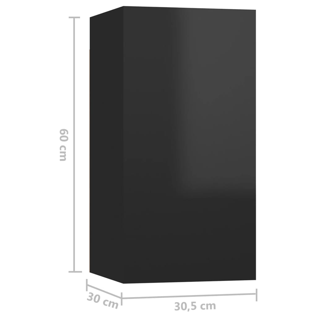 vidaXL Tv-meubel 30,5x30x60 cm spaanplaat hoogglans zwart