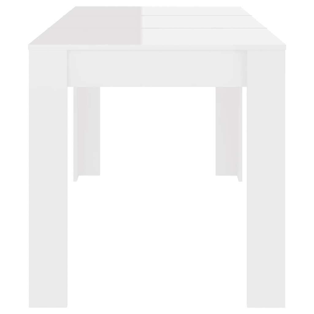 vidaXL Eettafel 140x74,5x76 cm spaanplaat hoogglans wit