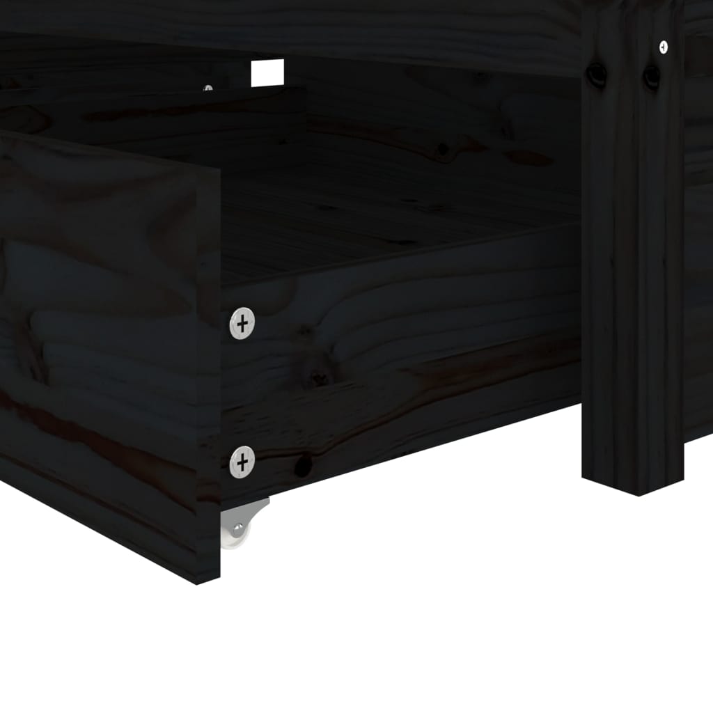 vidaXL Bedframe met lades zwart 90x200 cm