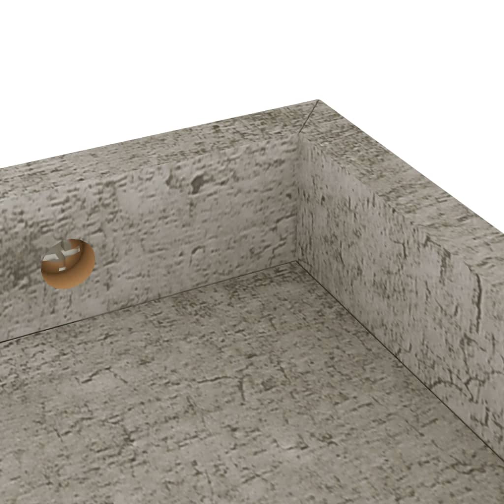vidaXL Wandschappen 2 st Loggia 60x15x4 cm MDF betongrijs