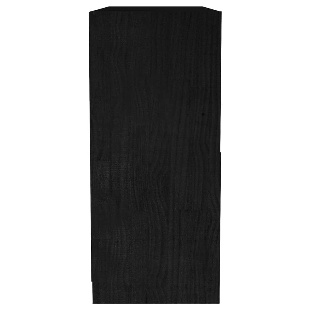 vidaXL Boekenkast 104x33x76 cm massief grenenhout zwart