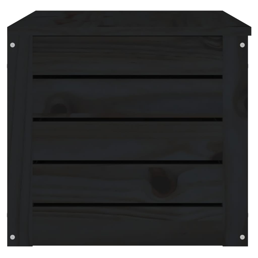 vidaXL Opbergbox zwart 89x36,5x33 cm massief grenenhout