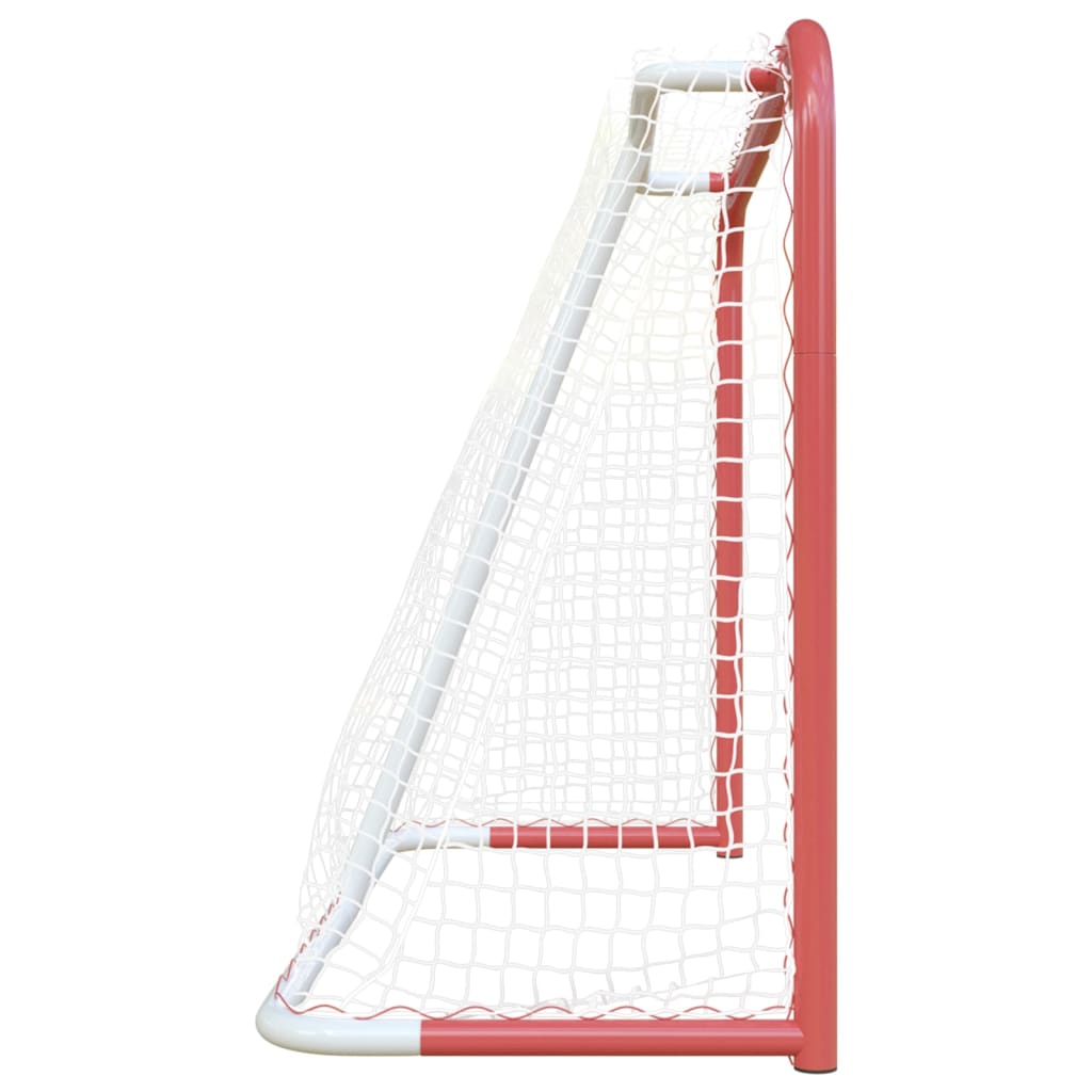 vidaXL Hockeydoel met net 153x60x118 cm staal en polyester rood en wit