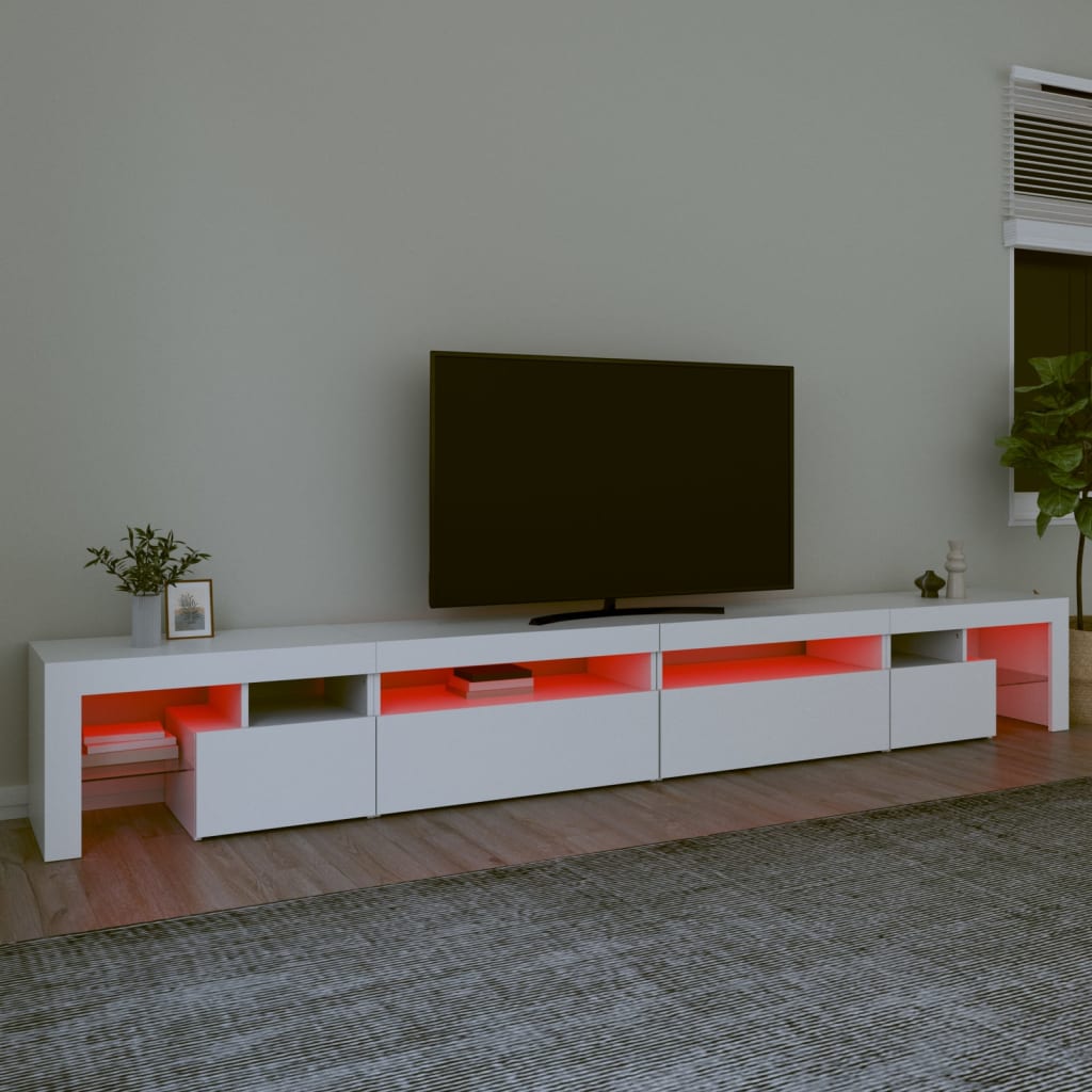 vidaXL Tv-meubel met LED-verlichting 290x36,5x40 cm wit