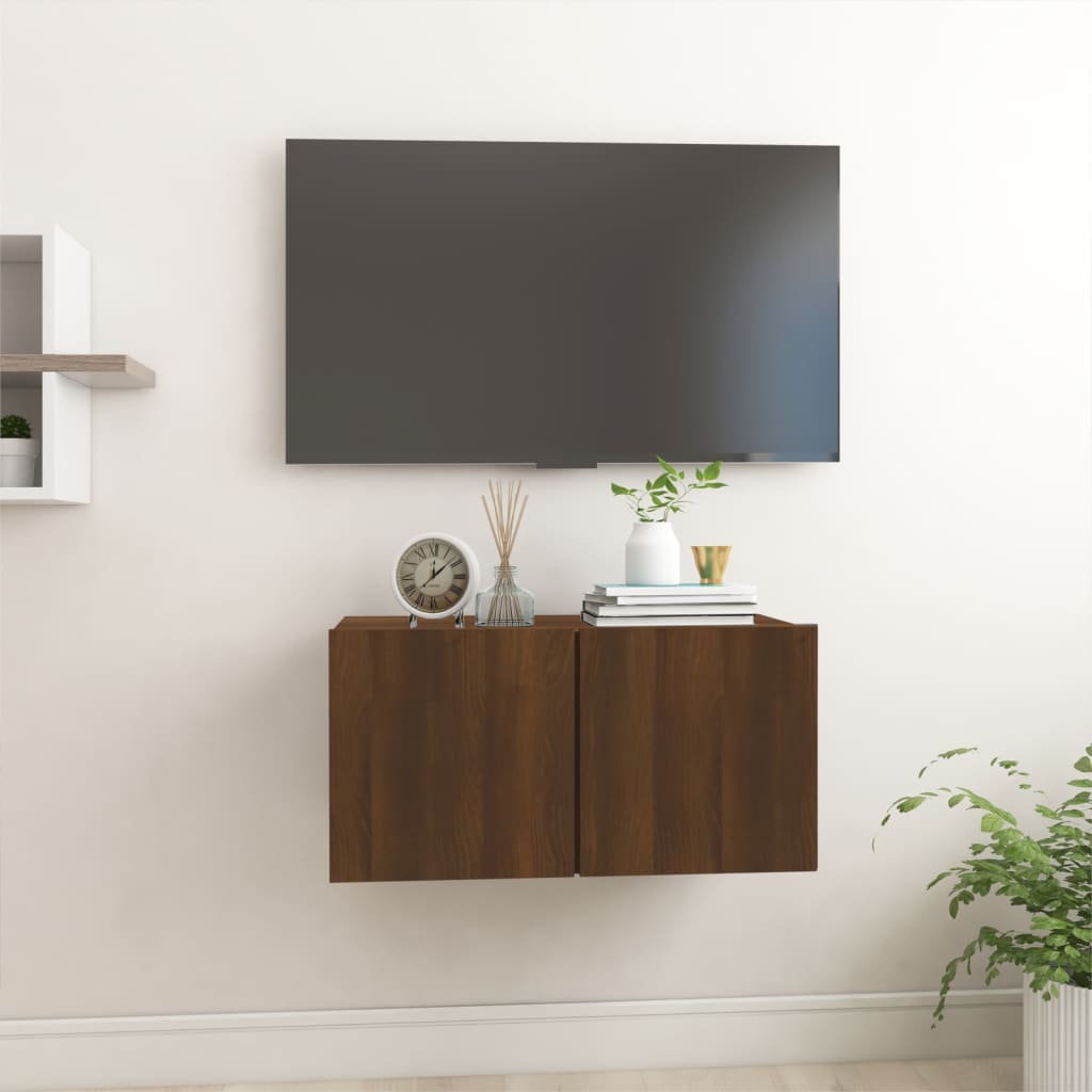 vidaXL Tv-hangmeubel 60x30x30 cm bewerkt hout bruineikenkleurig