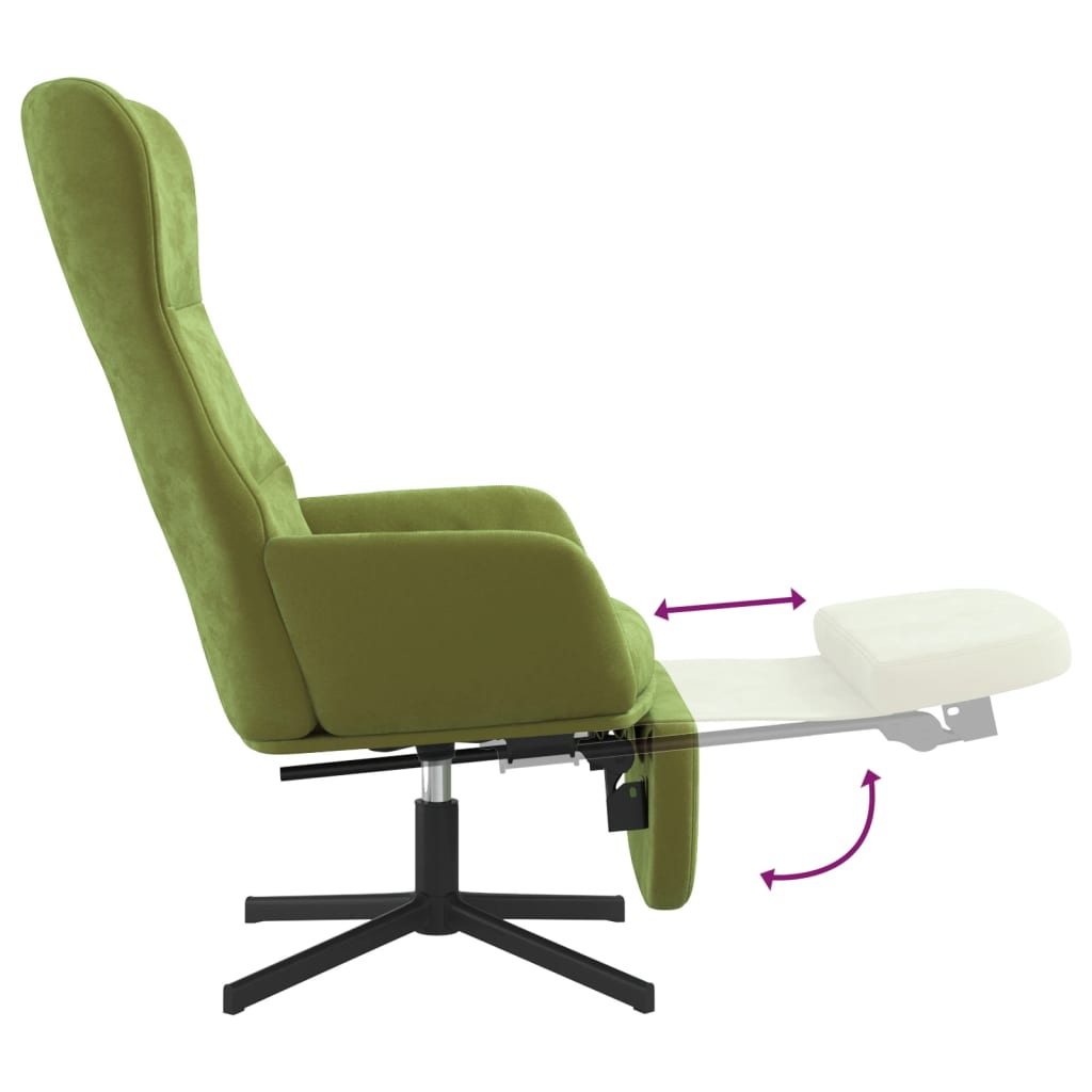 vidaXL Relaxstoel met voetensteun fluweel lichtgroen