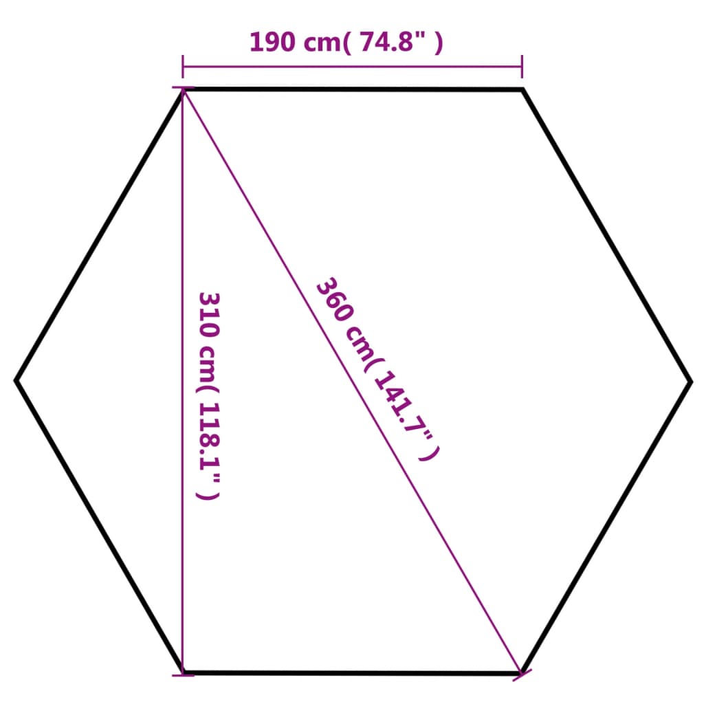 vidaXL Partytent pop-up zeshoekig met 6 zijwanden 3,6x3,1 m crèmewit