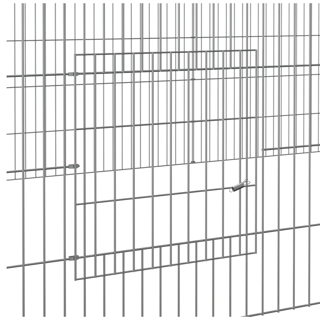 vidaXL Konijnenkooi met 5 panelen 541x109x54 cm gegalvaniseerd ijzer