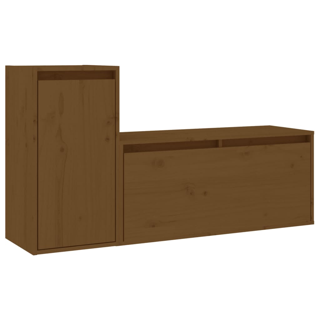 vidaXL Tv-meubelen 2 st massief grenenhout honingbruin