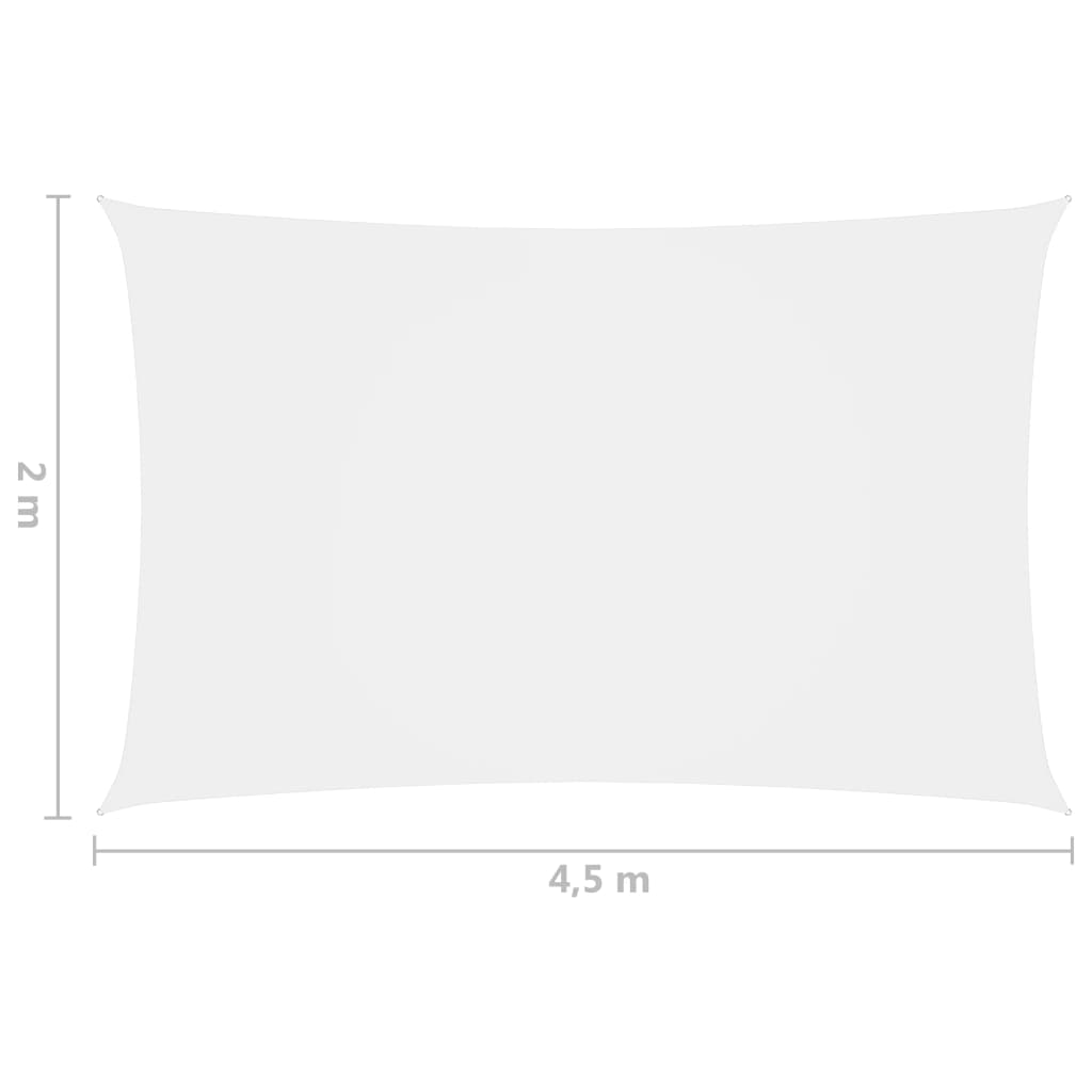 vidaXL Zonnescherm rechthoekig 2x4,5 m oxford stof wit