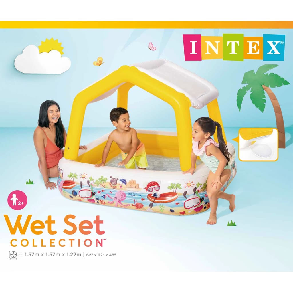 Intex Zwembad met overkapping opblaasbaar 157x157x122 cm